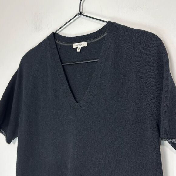 Lafayette 148 Black Cashmere Short Sleeve w/ Metallic Detail S - Picture 3 of 6
